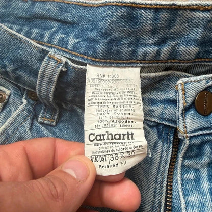 Carhartt vintage B160 DST relaxed fit baggy work style jeans blue W38 L30 203
