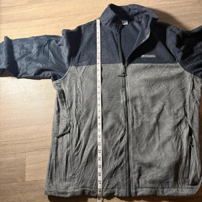 Columbia vintage Y2K full zip two tone grey fleece jacket size L 266