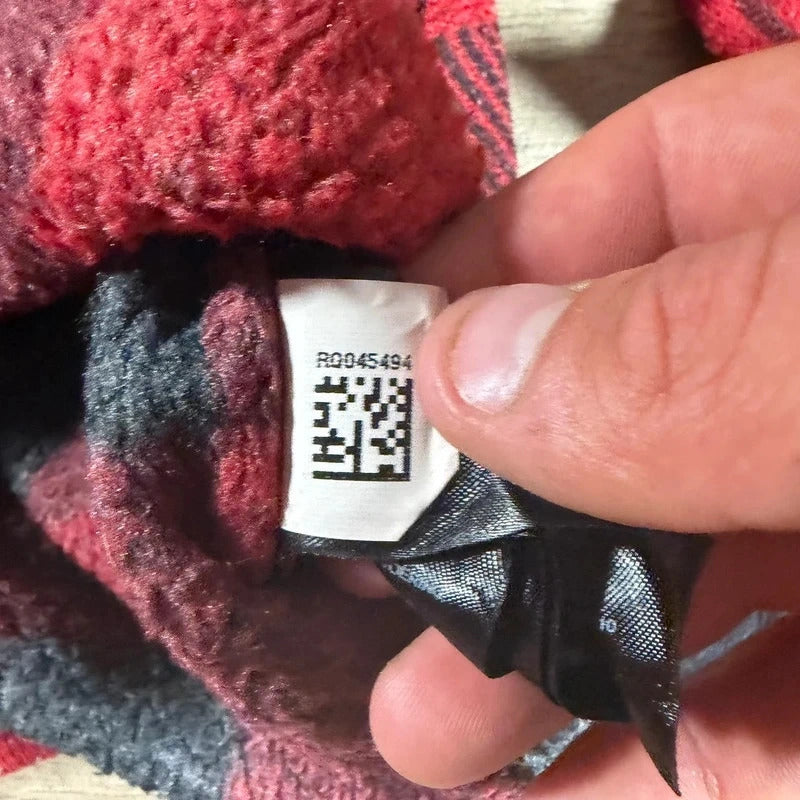 The North Face Gordon Lyons Red Black Buffalo Plaid 1/4 Zip Fleece size M 268