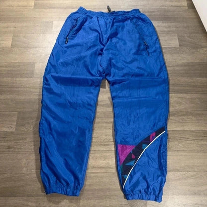 Vintage Umbro Trackie Pants XL Blue 90s Y2K mesh Nylon Geometric Football 217