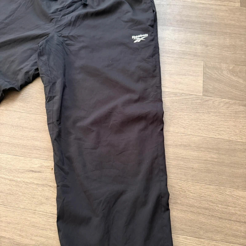 Reebok vintage Y2K mesh lined black retro track pants trousers size S 159