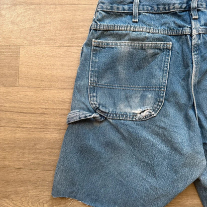Vintage 2000s Dickies denim blue carpenter jean shorts Y2K W36 (12)
