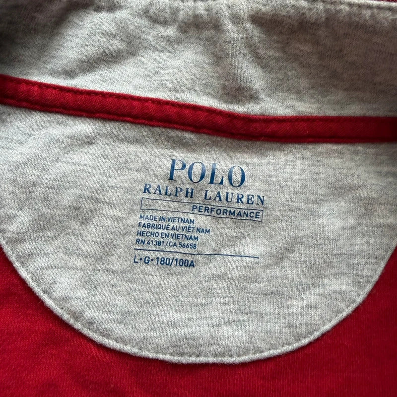 Ralph lauren red quarter zip jumper 1/4 performance zip up Y2K men’s size L102