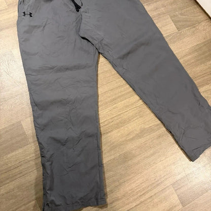 Under armour grey mesh lined nylon track pant trousers size L 221