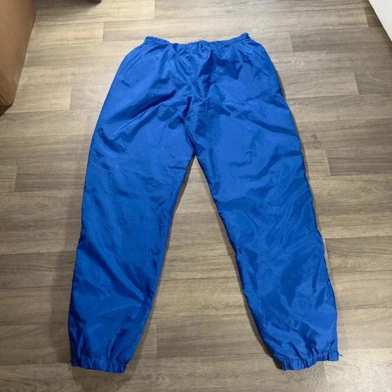 Vintage Umbro Trackie Pants XL Blue 90s Y2K mesh Nylon Geometric Football 217