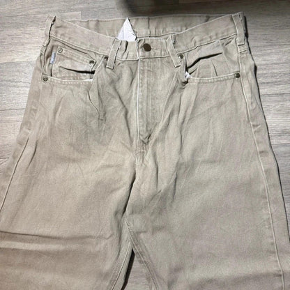 Vintage Carhartt Y2K 00s twill work pant beige trousers W34 L33 208
