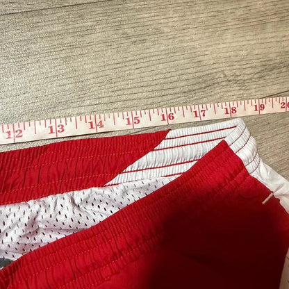 Under armour vintage relaxed baggy mesh lined red nylon track pants size M 197
