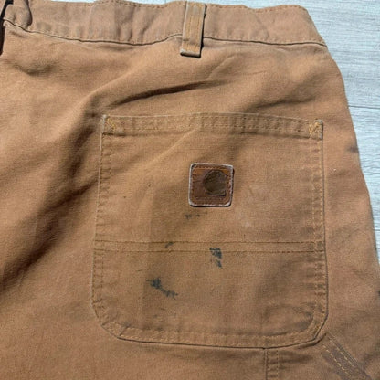 Vintage Carhartt dungaree fit brown tan cargo canvas trousers W42 L30 207