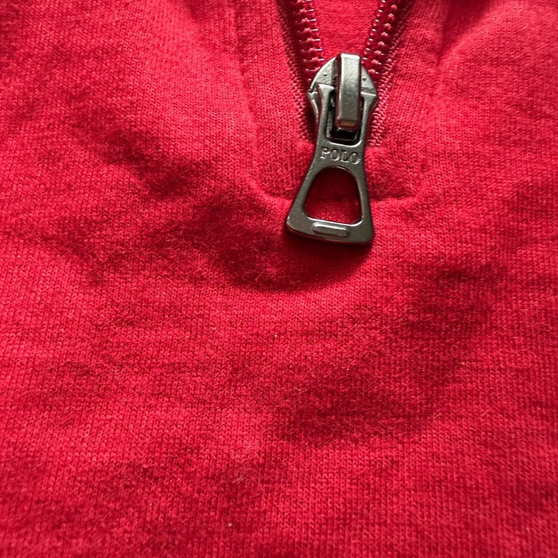 Ralph lauren red quarter zip jumper 1/4 performance zip up Y2K men’s size L102