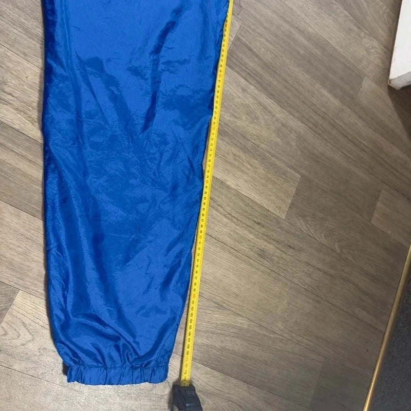 Vintage Umbro Trackie Pants XL Blue 90s Y2K mesh Nylon Geometric Football 217