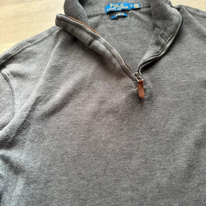 Ralph Lauren estate rib grey quarter zip 3/4 sweater jumper men’s size M 031