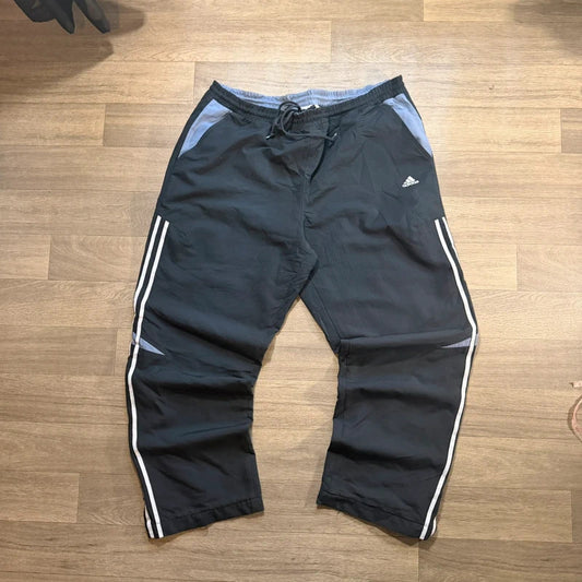 Adidas vintage Y2K 2000s black striped mesh nylon track pant size  M 147