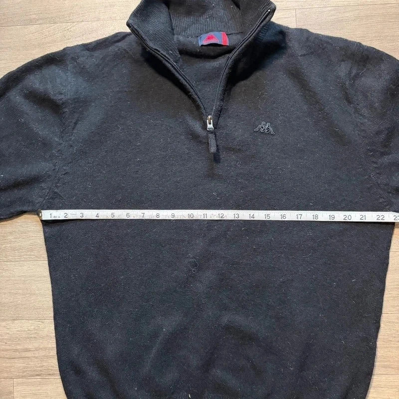 Robe di kappa vintage Y2K pure new wool quarter zip jumper size L 261