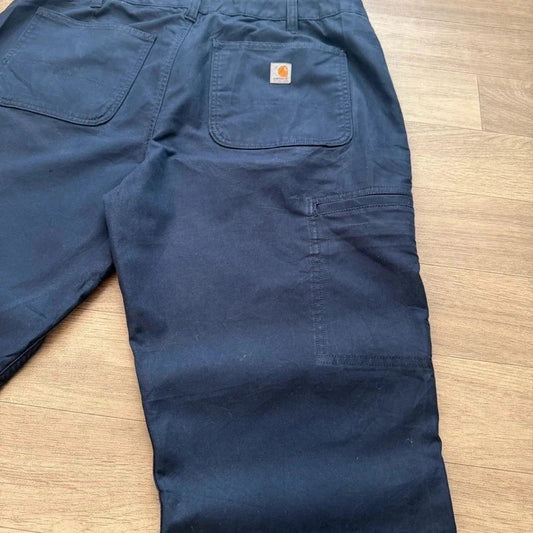 Carhartt rugged flex professional loose fit navy cavas work pant W38 L30 210