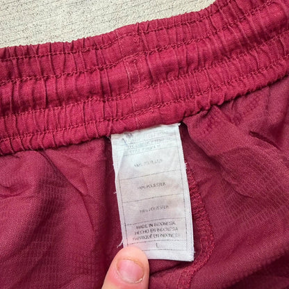 Adidas vintage Y2K wide leg nylon track pant trousers red size L 153