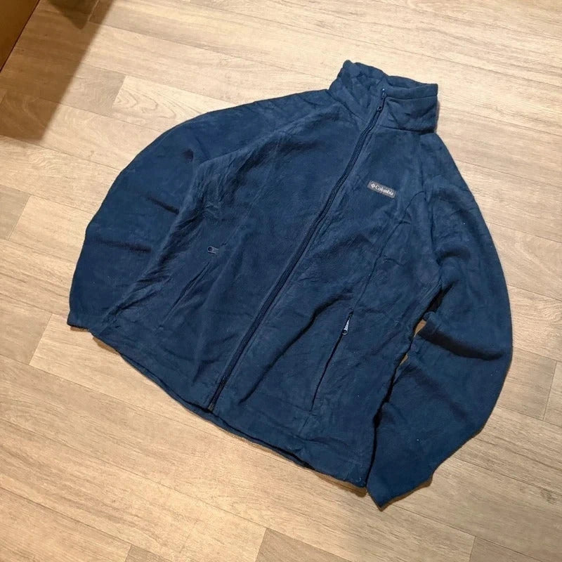 Columbia vintage navy logo fleece jacket size L 265