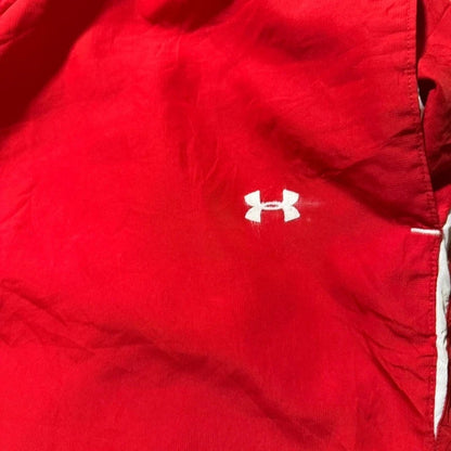 Under armour vintage relaxed baggy mesh lined red nylon track pants size M 197