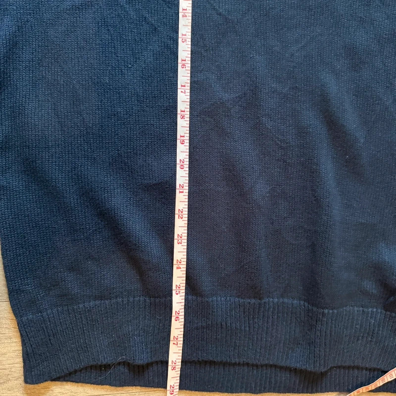 Tommy Hilfiger navy knit quarter zip sweater jumper men’s size L 067