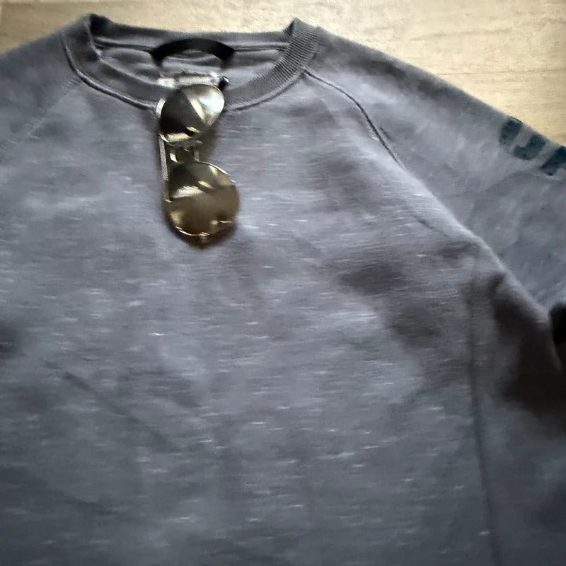 Carhartt relaxed fit light blue graphic spellout sleeve jumper men’s size S 107