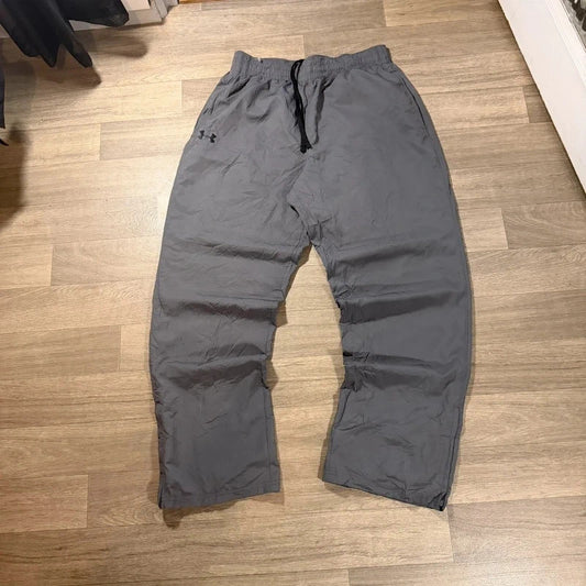 Under armour grey mesh lined nylon track pant trousers size L 221
