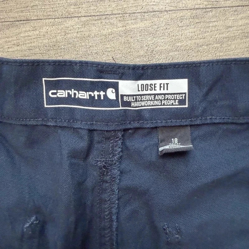 Carhartt rugged flex professional loose fit navy cavas work pant W38 L30 210