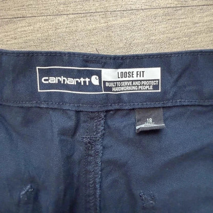 Carhartt rugged flex professional loose fit navy cavas work pant W38 L30 210