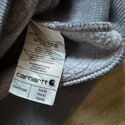 Carhartt relaxed fit light blue graphic spellout sleeve jumper men’s size S 107