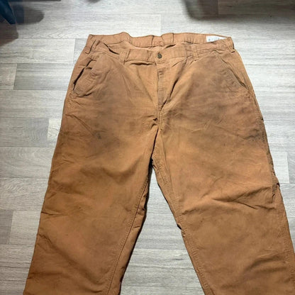 Vintage Carhartt dungaree fit brown tan cargo canvas trousers W42 L30 207