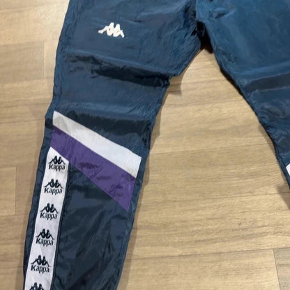 Vintage Kappa Track Pants Navy Purple White Y2K 90s Sportswear Joggers XL 218