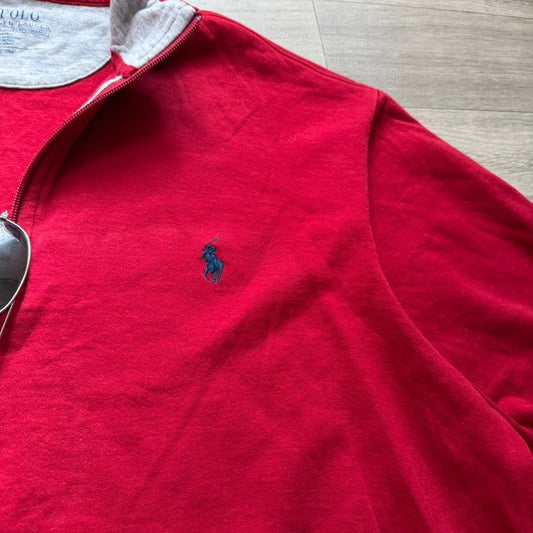 Ralph lauren red quarter zip jumper 1/4 performance zip up Y2K men’s size L102