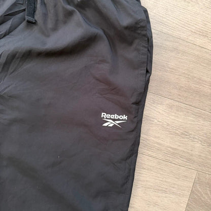 Reebok vintage Y2K mesh lined black retro track pants trousers size S 159