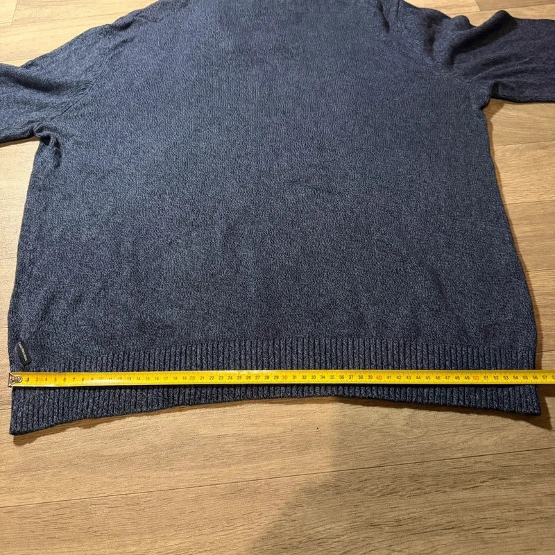 Calvin Klein jeans vintage navy knitted quarter zip jumper size XXL 235