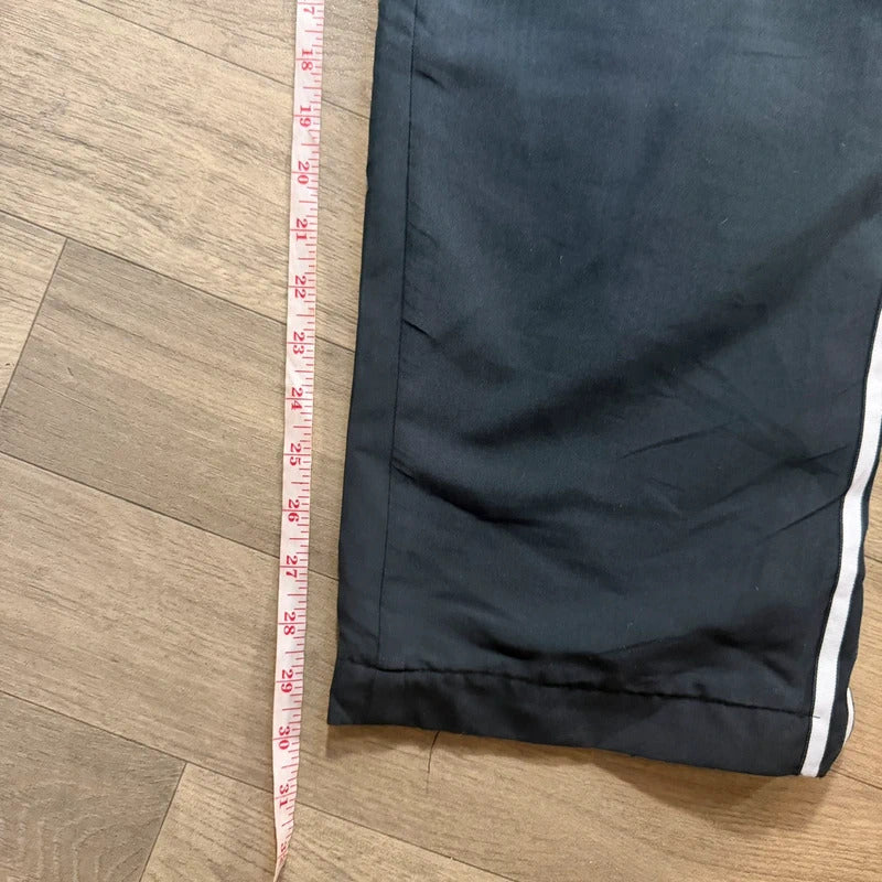 Adidas vintage Y2K 2000s black striped mesh nylon track pant size  M 147