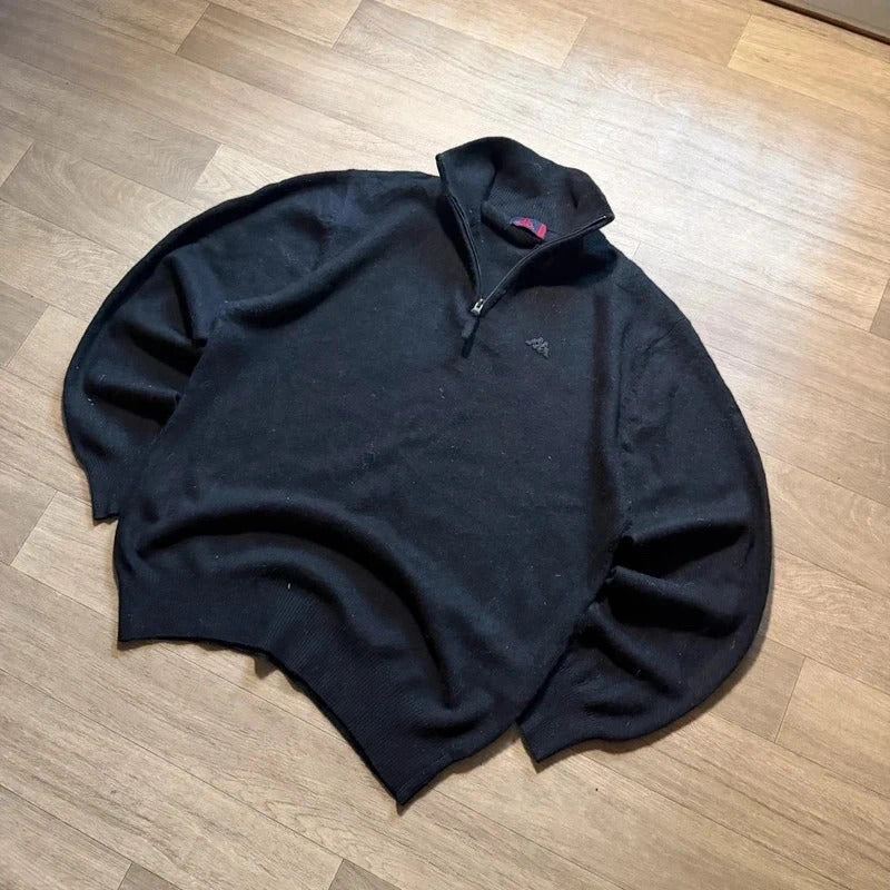 Robe di kappa vintage Y2K pure new wool quarter zip jumper size L 261
