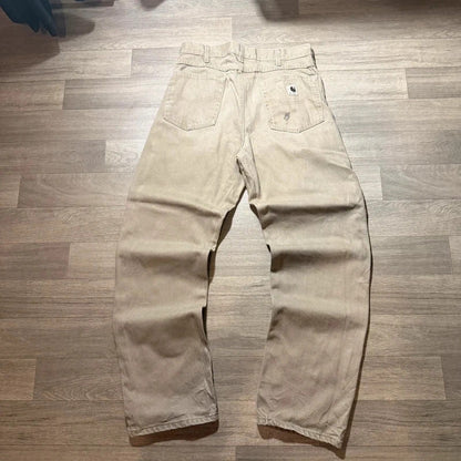 Vintage Carhartt Y2K 00s twill work pant beige trousers W34 L33 208